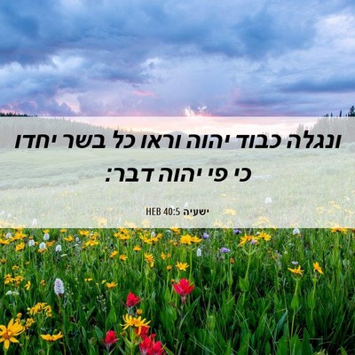Picture 06 - ישעיה 40:5 HEB - ונגלה כבוד יהוה וראו כל בשר - Bible Verse Picture