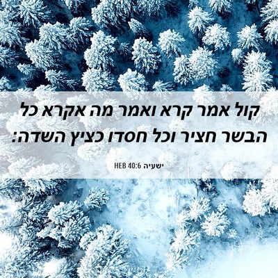 Picture 06 - ישעיה 40:6 HEB - קול אמר קרא ואמר מה אקרא כל - Bible Verse Picture
