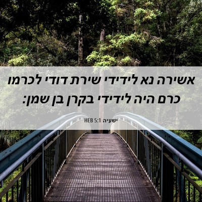 Picture 06 - ישעיה 5:1 HEB - אשירה נא לידידי שירת דודי - Bible Verse Picture