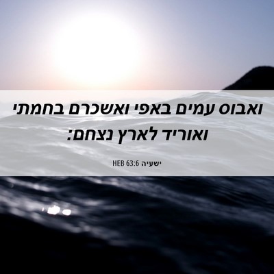 Picture 06 - ישעיה 63:6 HEB - ואבוס עמים באפי ואשכרם - Bible Verse Picture