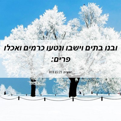 Picture 06 - ישעיה 65:21 HEB - ובנו בתים וישבו ונטעו - Bible Verse Picture