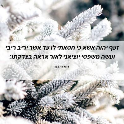 Picture 06 - מיכה 7:9 HEB - זעף יהוה אשא כי חטאתי לו עד - Bible Verse Picture