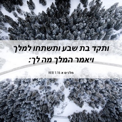 Picture 06 - מלכים א 1:16 HEB - ותקד בת שבע ותשתחו למלך - Bible Verse Picture