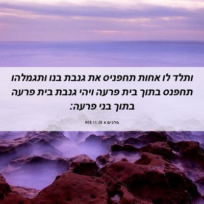 Picture 06 - מלכים א 11:20 HEB - ותלד לו אחות תחפניס את גנבת - Bible Verse Picture