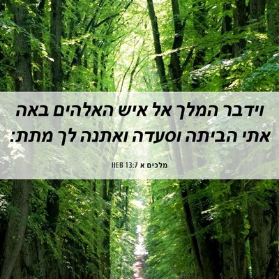Picture 06 - מלכים א 13:7 HEB - וידבר המלך אל איש האלהים - Bible Verse Picture