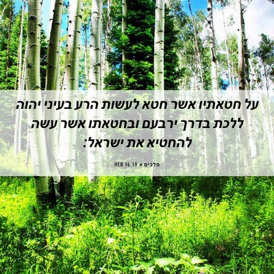 Picture 06 - מלכים א 16:19 HEB - על חטאתיו אשר חטא לעשות הרע - Bible Verse Picture