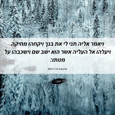 Picture 06 - מלכים א 17:19 HEB - ויאמר אליה תני לי את בנך - Bible Verse Picture