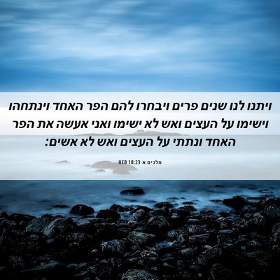 Picture 06 - מלכים א 18:23 HEB - ויתנו לנו שנים פרים ויבחרו - Bible Verse Picture
