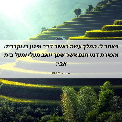 Picture 06 - מלכים א 2:31 HEB - ויאמר לו המלך עשה כאשר דבר - Bible Verse Picture