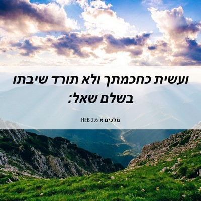 Picture 06 - מלכים א 2:6 HEB - ועשית כחכמתך ולא תורד - Bible Verse Picture