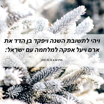 Picture 06 - מלכים א 20:26 HEB - ויהי לתשובת השנה ויפקד בן - Bible Verse Picture