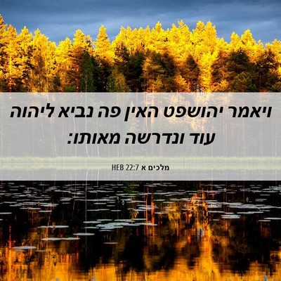 Picture 06 - מלכים א 22:7 HEB - ויאמר יהושפט האין פה נביא - Bible Verse Picture