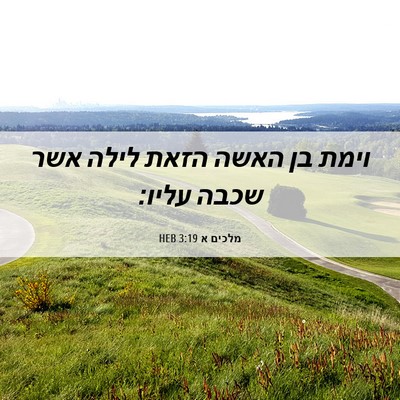 Picture 06 - מלכים א 3:19 HEB - וימת בן האשה הזאת לילה אשר - Bible Verse Picture