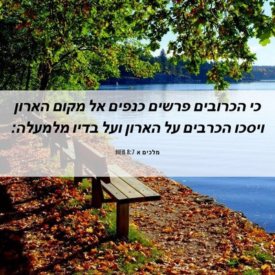 Picture 06 - מלכים א 8:7 HEB - כי הכרובים פרשים כנפים אל - Bible Verse Picture