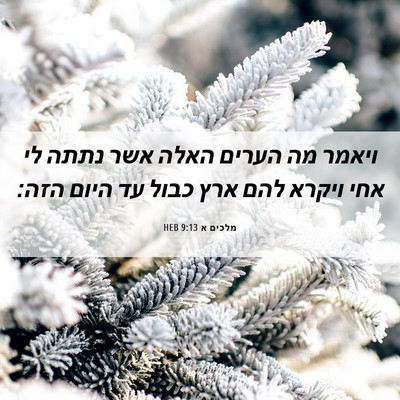 Picture 06 - מלכים א 9:13 HEB - ויאמר מה הערים האלה אשר - Bible Verse Picture