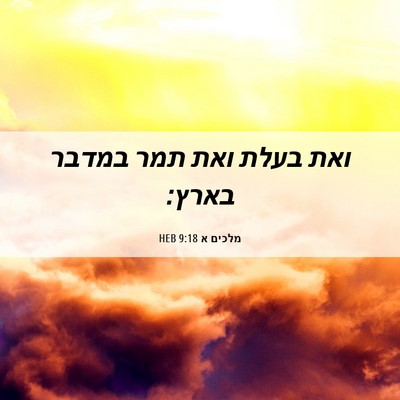Picture 06 - מלכים א 9:18 HEB - ואת בעלת ואת תמר במדבר - Bible Verse Picture
