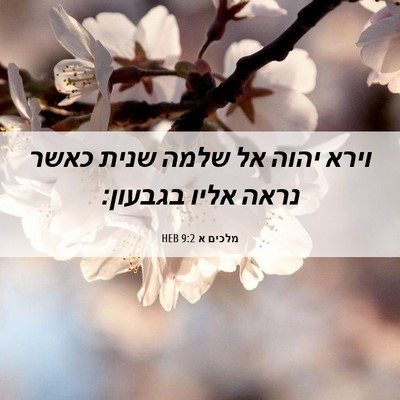 Picture 06 - מלכים א 9:2 HEB - וירא יהוה אל שלמה שנית כאשר - Bible Verse Picture