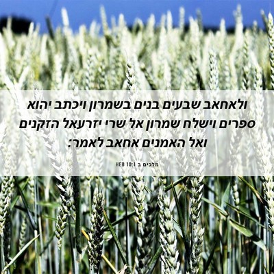Picture 06 - מלכים ב 10:1 HEB - ולאחאב שבעים בנים בשמרון - Bible Verse Picture
