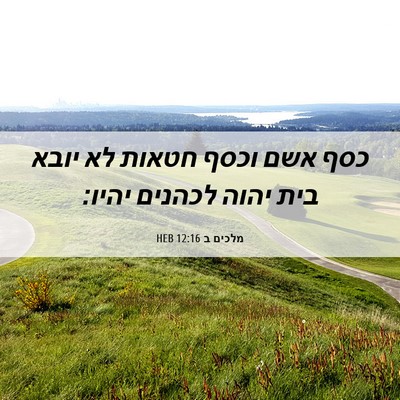 Picture 06 - מלכים ב 12:16 HEB - כסף אשם וכסף חטאות לא יובא - Bible Verse Picture