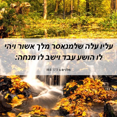 Picture 06 - מלכים ב 17:3 HEB - עליו עלה שלמנאסר מלך אשור - Bible Verse Picture