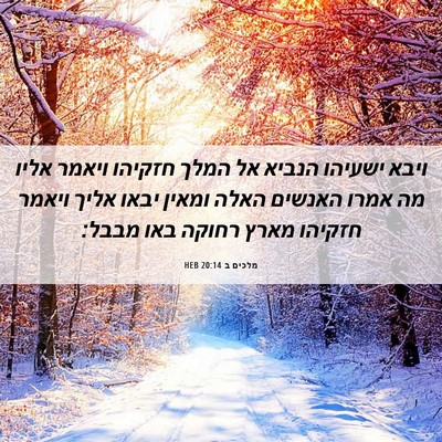 Picture 06 - מלכים ב 20:14 HEB - ויבא ישעיהו הנביא אל המלך - Bible Verse Picture