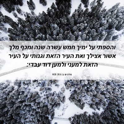 Picture 06 - מלכים ב 20:6 HEB - והספתי על ימיך חמש עשרה שנה - Bible Verse Picture