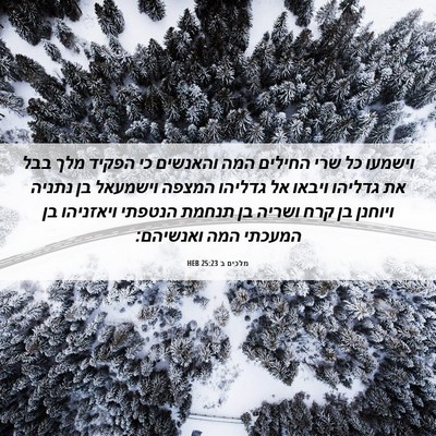 Picture 06 - מלכים ב 25:23 HEB - וישמעו כל שרי החילים המה - Bible Verse Picture