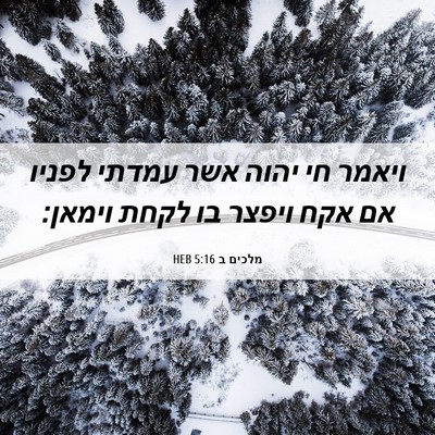 Picture 06 - מלכים ב 5:16 HEB - ויאמר חי יהוה אשר עמדתי - Bible Verse Picture