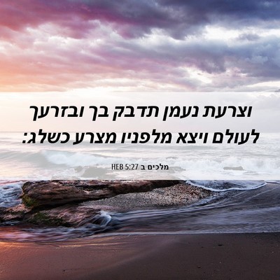 Picture 06 - מלכים ב 5:27 HEB - וצרעת נעמן תדבק בך ובזרעך - Bible Verse Picture