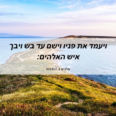 Picture 06 - מלכים ב 8:11 HEB - ויעמד את פניו וישם עד בש - Bible Verse Picture