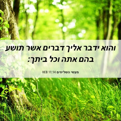 Picture 06 - מעשי השליחים 11:14 HEB - והוא ידבר אליך דברים אשר - Bible Verse Picture