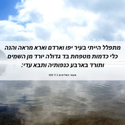 Picture 06 - מעשי השליחים 11:5 HEB - מתפלל הייתי בעיר יפו וארדם - Bible Verse Picture