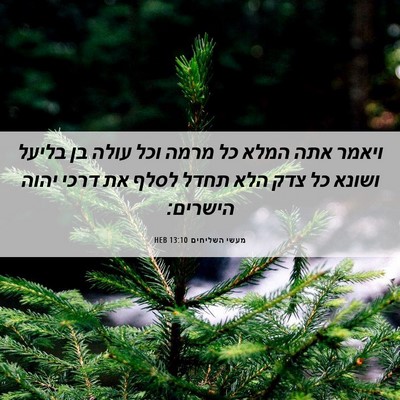Picture 06 - מעשי השליחים 13:10 HEB - ויאמר אתה המלא כל מרמה וכל - Bible Verse Picture