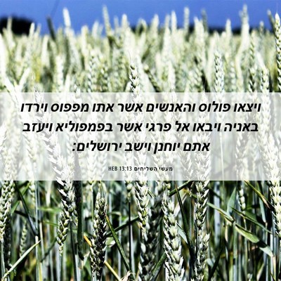 Picture 06 - מעשי השליחים 13:13 HEB - ויצאו פולוס והאנשים אשר - Bible Verse Picture