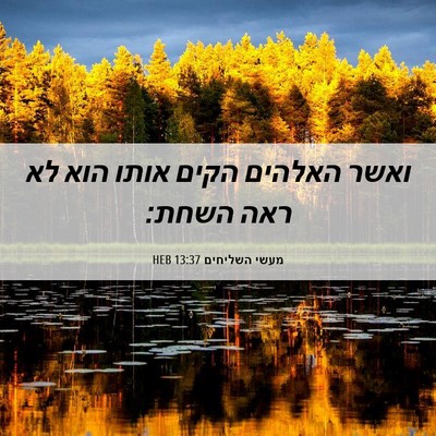 Picture 06 - מעשי השליחים 13:37 HEB - ואשר האלהים הקים אותו הוא - Bible Verse Picture