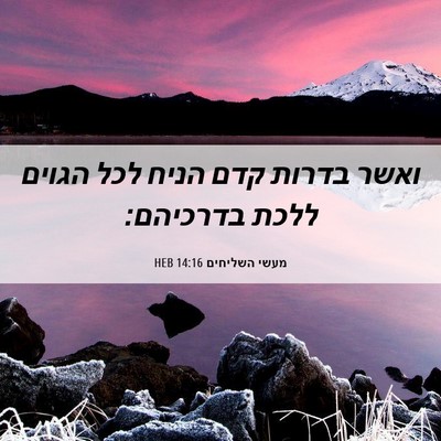 Picture 06 - מעשי השליחים 14:16 HEB - ואשר בדרות קדם הניח לכל - Bible Verse Picture
