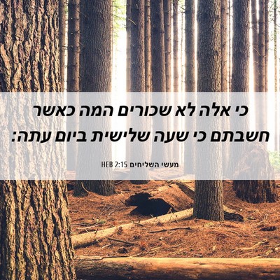 Picture 06 - מעשי השליחים 2:15 HEB - כי אלה לא שכורים המה כאשר - Bible Verse Picture