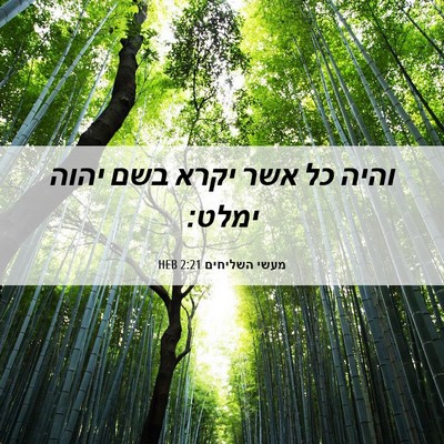 Picture 06 - מעשי השליחים 2:21 HEB - והיה כל אשר יקרא בשם יהוה - Bible Verse Picture