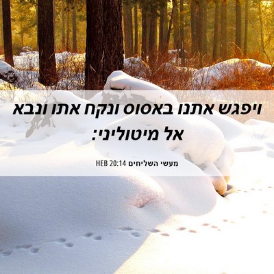 Picture 06 - מעשי השליחים 20:14 HEB - ויפגש אתנו באסוס ונקח אתו - Bible Verse Picture