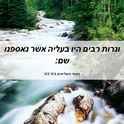 Picture 06 - מעשי השליחים 20:8 HEB - ונרות רבים היו בעליה אשר - Bible Verse Picture