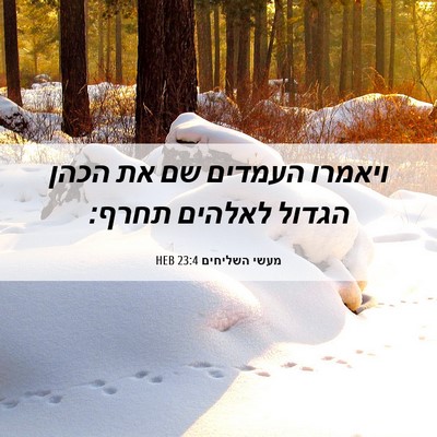 Picture 06 - מעשי השליחים 23:4 HEB - ויאמרו העמדים שם את הכהן - Bible Verse Picture