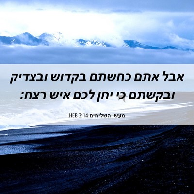 Picture 06 - מעשי השליחים 3:14 HEB - אבל אתם כחשתם בקדוש ובצדיק - Bible Verse Picture