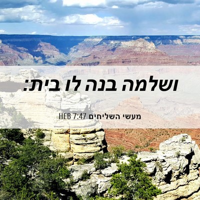 Picture 06 - מעשי השליחים 7:47 HEB - ושלמה בנה לו - Bible Verse Picture