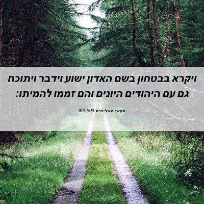 Picture 06 - מעשי השליחים 9:29 HEB - ויקרא בבטחון בשם האדון - Bible Verse Picture
