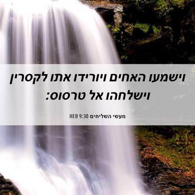 Picture 06 - מעשי השליחים 9:30 HEB - וישמעו האחים ויורידו אתו - Bible Verse Picture