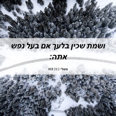 Picture 06 - משלי 23:2 HEB - ושמת שכין בלעך אם בעל נפש - Bible Verse Picture