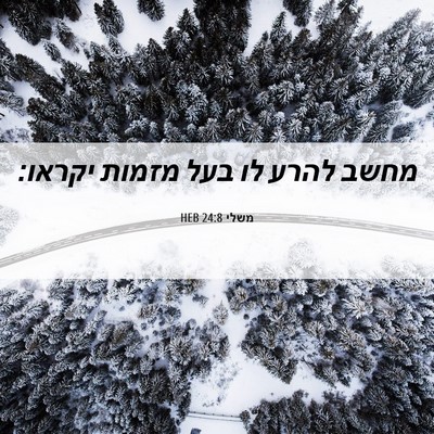Picture 06 - משלי 24:8 HEB - מחשב להרע לו בעל מזמות - Bible Verse Picture