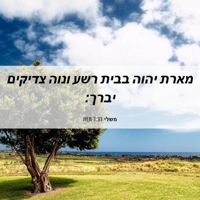 Picture 06 - משלי 3:33 HEB - מארת יהוה בבית רשע ונוה - Bible Verse Picture
