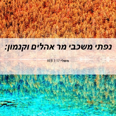 Picture 06 - משלי 7:17 HEB - נפתי משכבי מר אהלים - Bible Verse Picture