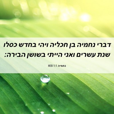 Picture 06 - נחמיה 1:1 HEB - דברי נחמיה בן חכליה ויהי - Bible Verse Picture